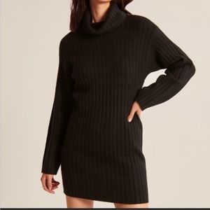Abercrombie & Fitch Easy Fitting Turtleneck Sweater Dress Black Size Large